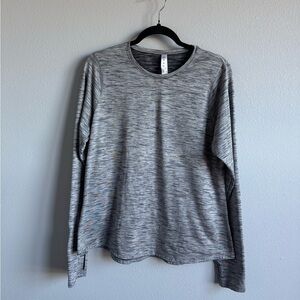 Core10 Women's Heather Gray Fleece Lined Long Sleeve Shirt